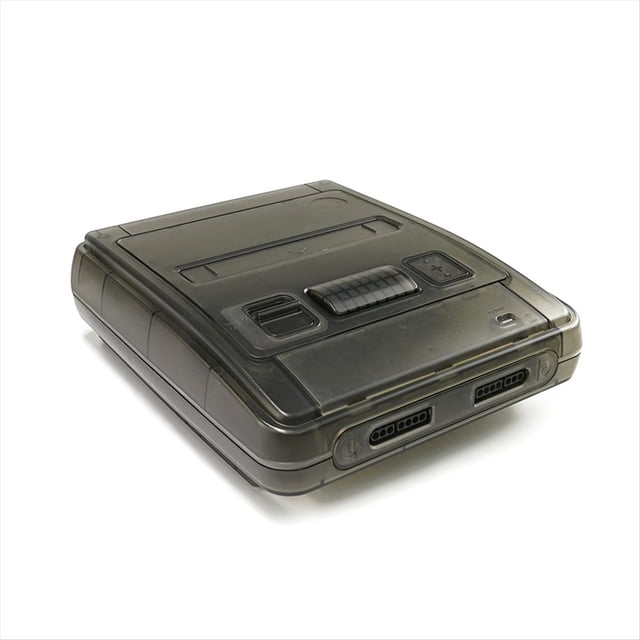 Estuche de Repuesto Transparente para Consola Super , Compatible con SFC, Color Negro.