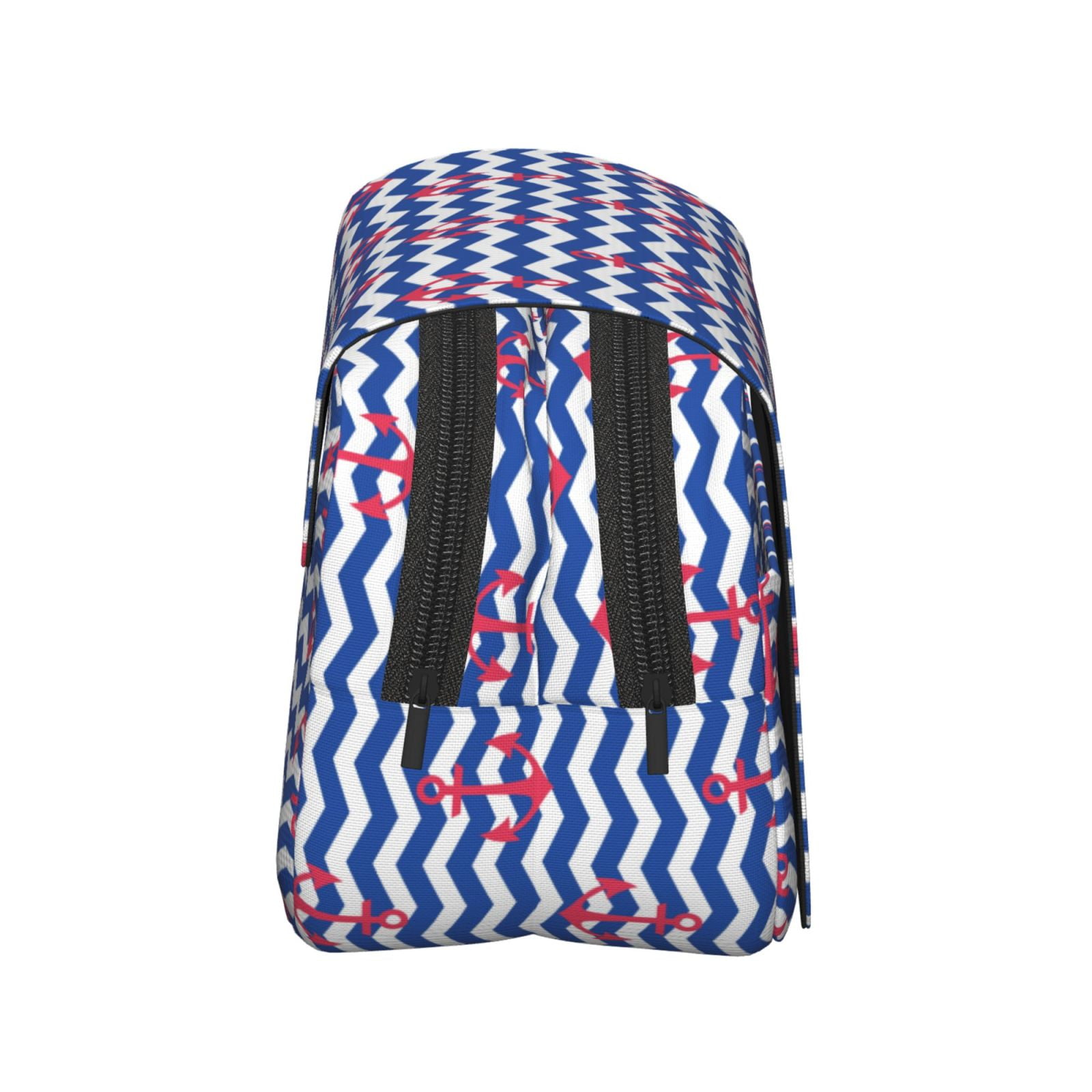 Rateoe Nautical Anchors Pattern Double Clamshell Pen Case, Storage Organizer with Two Zipper Compartments– Holds Up to 50 Pencils & Pens