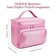 thumbnail image 2 of WANDF Makeup Bag for Women Men,Travel Cases Cosmetic Bag with Handle Make Up Organizer,Toiletry Organizer Portable Bathroom Bag(Pink Bag), 2 of 8