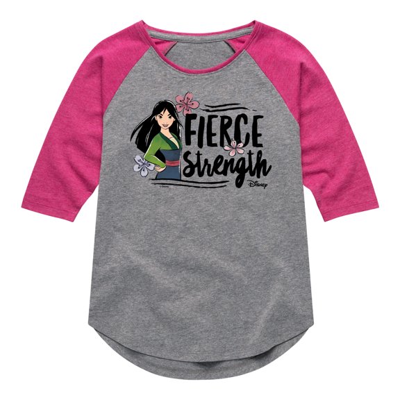 Disney - Fierce Strength - Toddler & Youth Girls Raglan Graphic T-Shirt