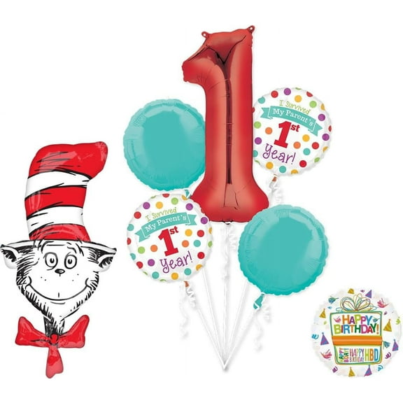 Dr Seuss "I Survived My Parents First Year" 1st Birthday Party Supplies