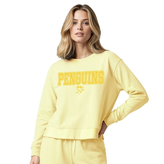 Women's Concepts Sport Yellow Pittsburgh Penguins Tonal Pullover Tri-Blend Sweatshirt