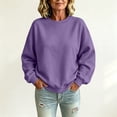 thumbnail image 3 of Womens Oversized Sweatshirts Basic Solid Tops Fall Winter Clothes Crewneck Outfits Pullover, 280, 3 of 6