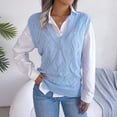 thumbnail image 5 of Oversized Sweater Vest for Women V Neck Sleeveless Solid Color Loose Pullover Sweater, 5 of 7