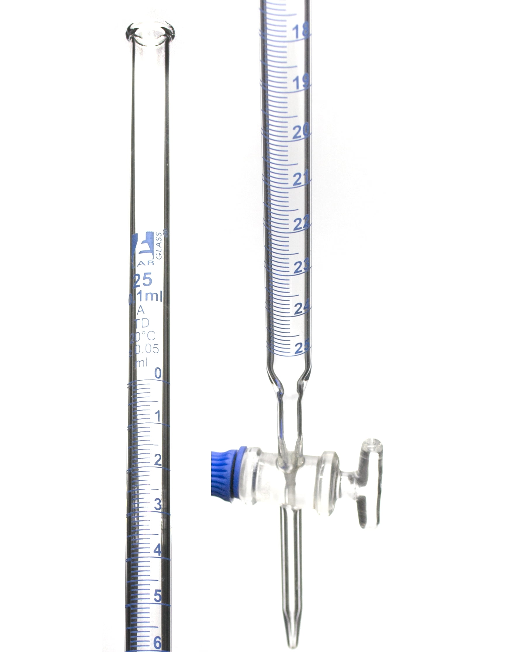 Class A 25mL Borosilicate Burette 0.1mL Graduations 0.05mL
