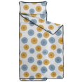 thumbnail image 2 of Geometric Flower and Dahlia Gray Pattern Teens Toddler Nap Mat with Pillow, Sleeping Mat Bag for Preschool Daycare 59"x22", 2 of 6