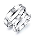 thumbnail image 1 of Accessories Micro Diamond Stainless Steel Ring Titanium Steel Couple Ring Gloss Simple Single Diamond Ring, 1 of 5