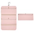 thumbnail image 3 of Organizador de joyas de viaje Bolsa de almacenamiento de joyas de viaje de nailon plegable para collares pendientes anillos rosa, 3 of 8