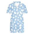 thumbnail image 7 of Dxzfnsa Womens Pajama Sets Short Sleeve Lounge Sets for Women Printed Jogger Pajama Set 2 Piece Pj Sets With Pockets S-2XL, 7 of 7