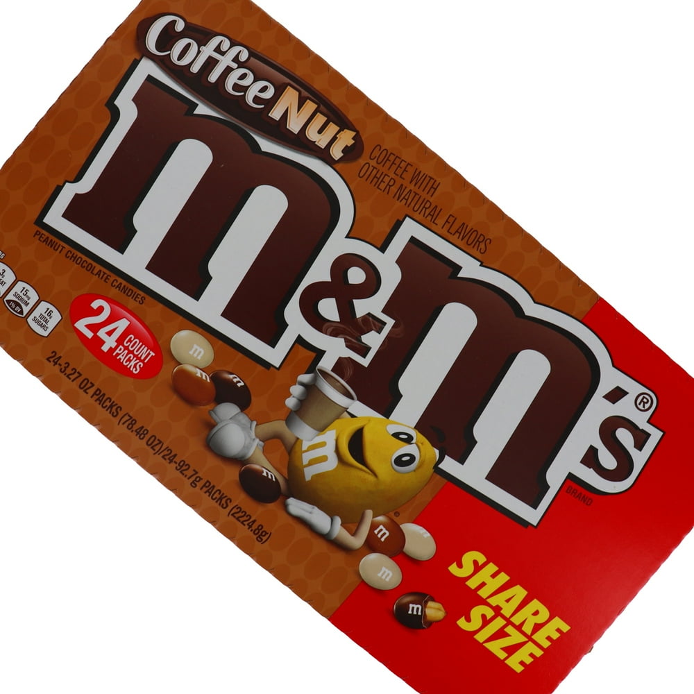 M&M Coffee Nut Sharing Size 3.27oz Packs 24 Count