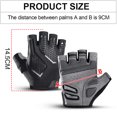 thumbnail image 2 of Guantes negros para dedos cortos para bicicleta estática, deportes al aire libre, absorción de impactos y transpirables, 2 of 6