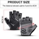 thumbnail image 2 of Guantes de dedos cortos para bicicleta de ejercicio negros para deportes al aire libre, absorción de impactos y transpirables, 2 of 6