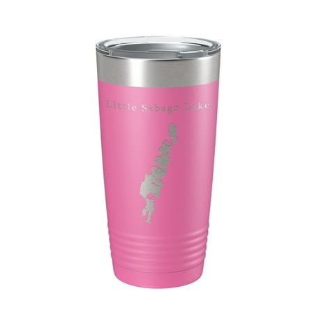 

Little Sebago Lake Map Tumbler Travel Mug Insulated Laser Engraved Coffee Cup Maine 20 oz Pink