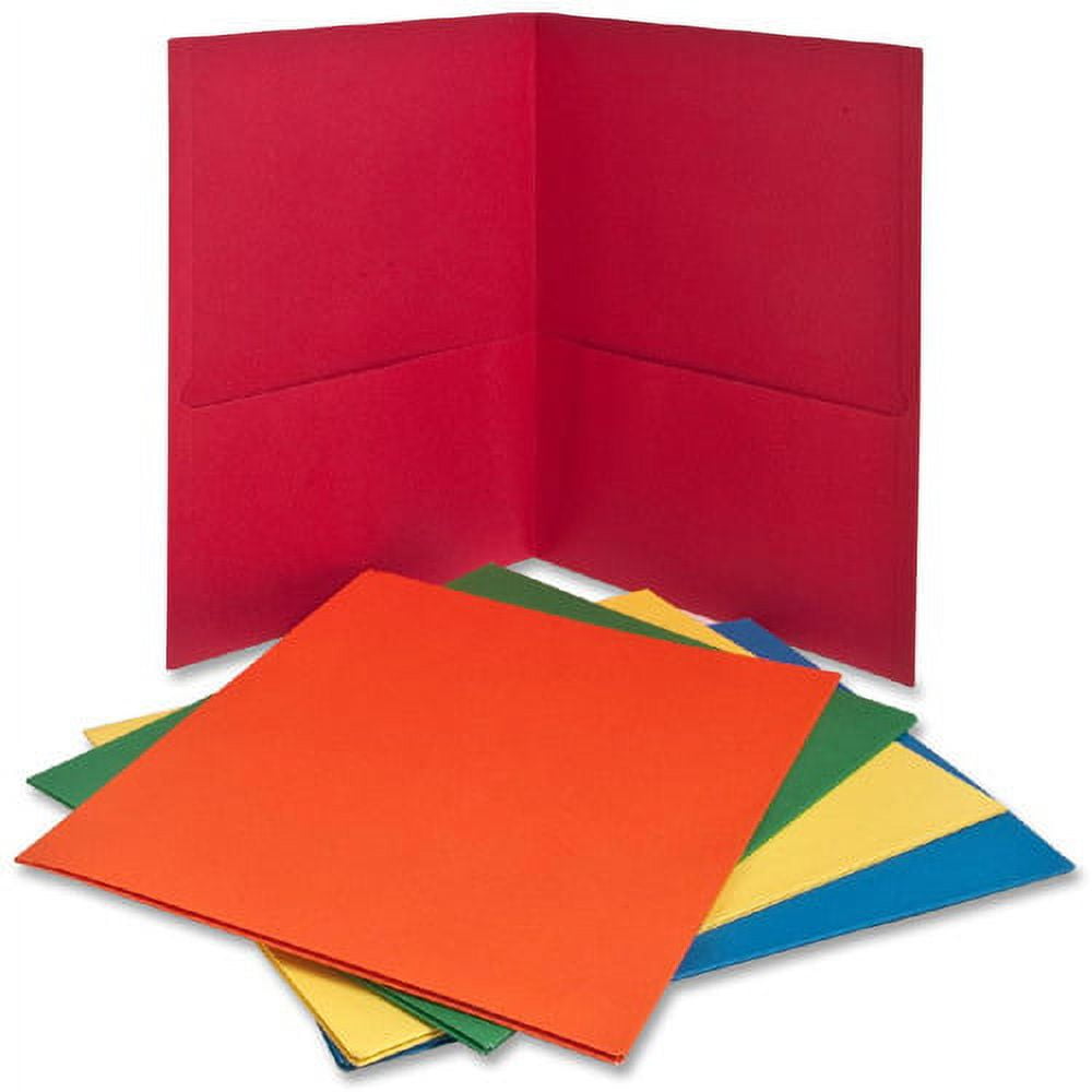 Oxford Twin-Pocket Folder, Embossed Leather Grain Paper, 0.5" Capacity, 11 x 8.5, White, 25/Box
