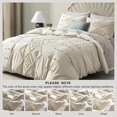 thumbnail image 4 of 3 Piece Tufted Duvet Cover Set, Boho Embroidery Shabb Bedding Set ,Beige, 4 of 6