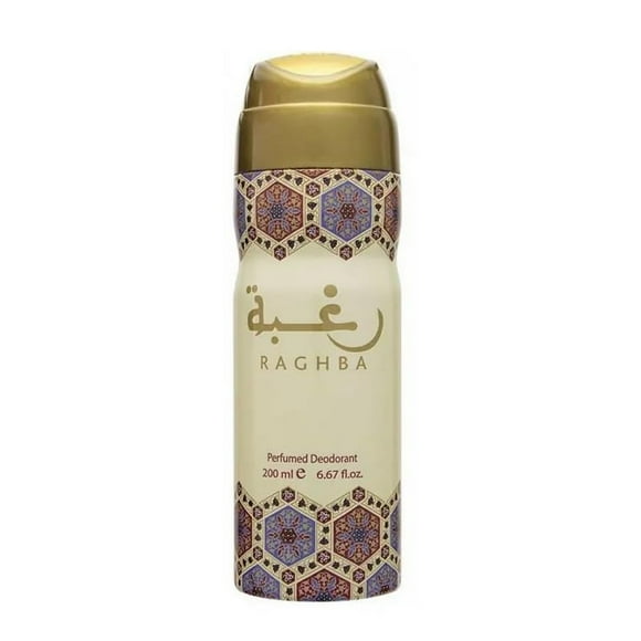 Spray desodorante perfumado Lattafa Raghba para unisex, 200 ml