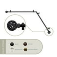 thumbnail image 1 of 13/16" Dia Adjustable Corner Window Single Curtain Rod 66 to 120" (each side) in Black with Matthias Finials,(4888-662-CR), 1 of 3