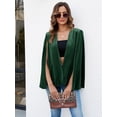 thumbnail image 2 of Women's Velvet Cape Blazer Jackets Casual Split Long Sleeve Open Front Coat, 2 of 6