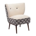 thumbnail image 2 of Ox Bay Tufted Cotton Armchair with Bird Print, Cream/Black, 2 of 11