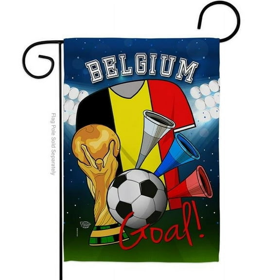 Ornament Collection G192088-BO World Cup Belgium Soccer Sports 13 x 18.5 in. Double-Sided Decorative Vertical Garden Flags for House Decoration Banner Yard Gift