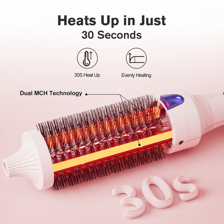 K&K 1.5 Inch Heated Curling Brush Ceramic Tourmaline Ionic Curling