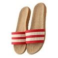 thumbnail image 3 of FELTECHELECTR Red Indoor Non-slip Slippers Made of Fiber Rope and Flax Perfect for Men and Women in 9.6285Inch Size, 3 of 8