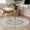 DarkSeaGreen, variant on Round Area Rug 3.3 Ft, Beige Boho Floral Washable Non-Slip Circle Carpet for Living Room/Bedroom, Medieval Vintage Ethnic Flower Abstract Low-Profile Small Kitchen Mats Collection Rugs for Indoor