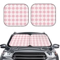thumbnail image 2 of Xecao Plaid Heart for Foldable Car Sun Shades (2-Pack) offer sun protection with an easy-fold design for convenient windshield shading., 2 of 7