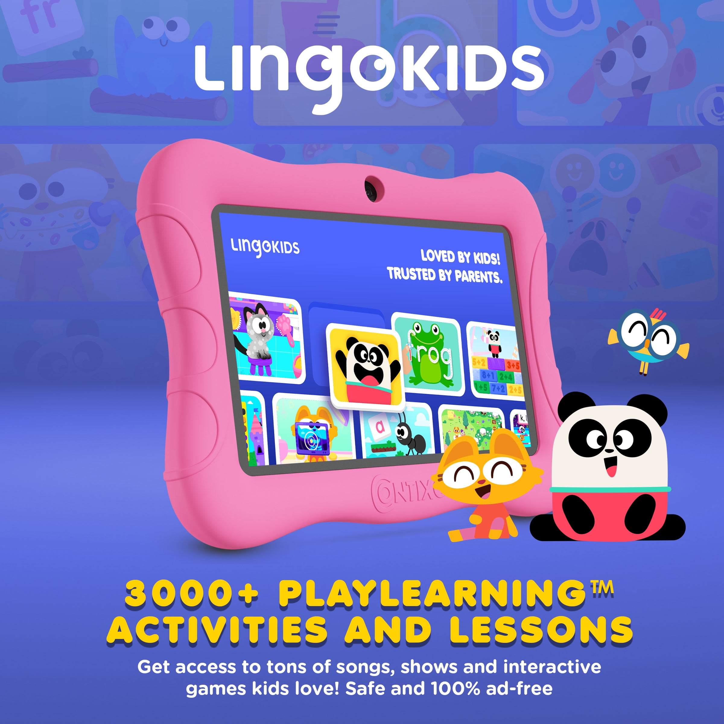 Contixo 7-Inch Kids Tablets Bundle, Educational Android Tablet with Headphones and Carrying Sleeve, Pink