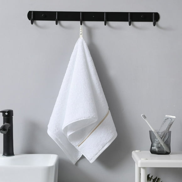 Toalla facial de algodón de fibra larga bordada, suave y absorbente, color blanco, 73 x 34 cm, para uso en el baño y spa en casa.,Vsgery