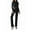 Black, variant on 2 Piece Outfits for Women Long Sleeve Crew Neck Crop High Waist Flare Pants Tracksuit Sets Streetwear