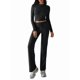 thumbnail image 1 of Conjuntos de 2 Piezas para Mujer, Larga, Cuello Redondo, Pantalones Acampanados de Cintura Alta, Conjuntos de Chándal, Ropa de Calle. Negro M, 1 of 9