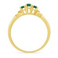 thumbnail image 5 of 14k Yellow Gold Oval Emerald And Diamond Three Stone Ring, 5 of 8