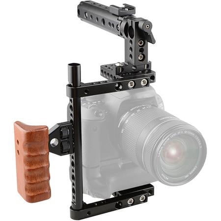 UPC: 0619125205735 | Universal Camera Cage with Top Handle  Wooden Handgrip and 7.8  SideRod for Select DSLR
