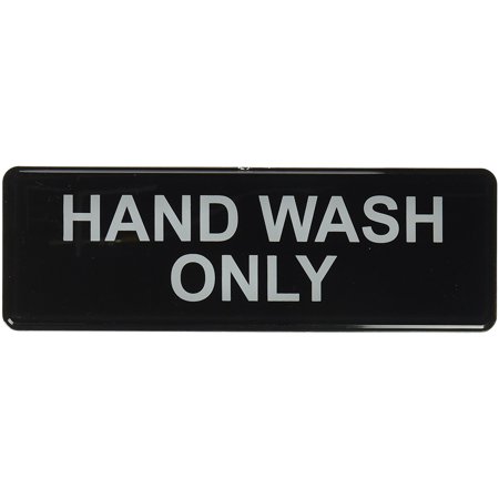 PLIS9333BK &quot;Hand Wash Only&quot; Information Sign with Symbols, 9 by 3-Inch