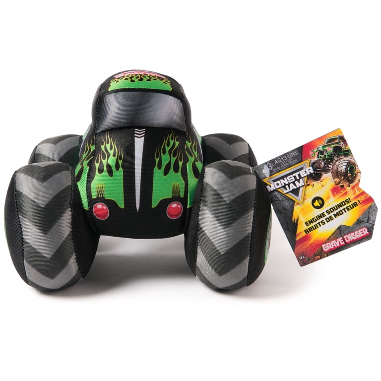Monster Jam Grave Digger Truck with Sound, Plush Toy for Ages 3