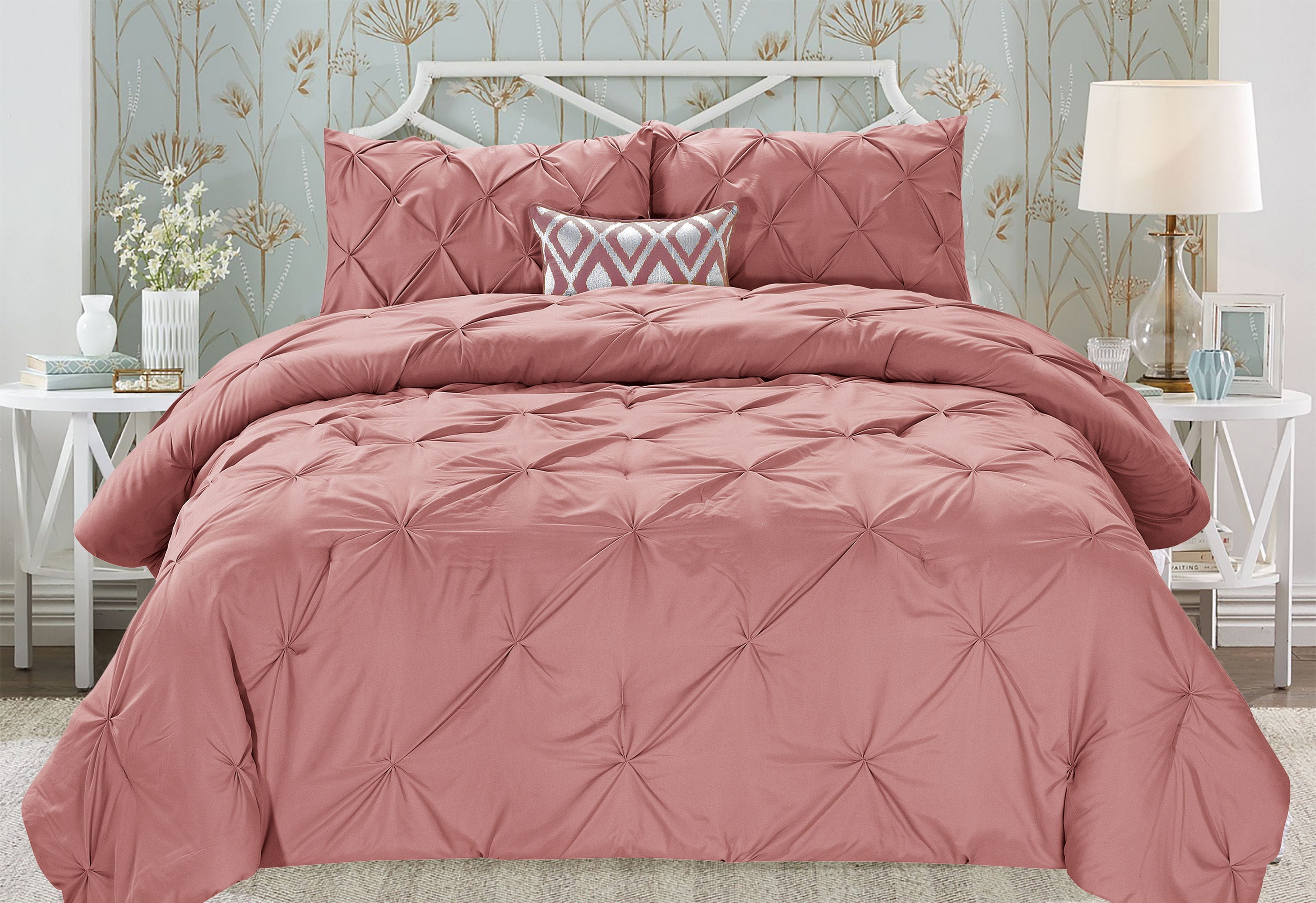 Unique Home Comforter 2 Piece Pinch Pleat Modern Clearance Comforter