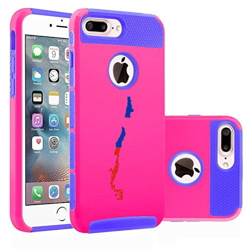 For Apple (iPhone 8 Plus) Shockproof Impact Hard Soft Case Cover Chile Chilean...