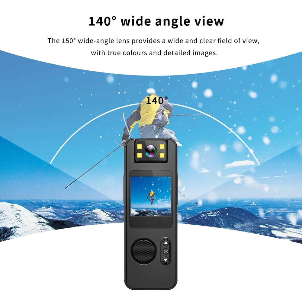 Wiher Body Camera with Audio and Video Recording, 1080P FHD Pocket Camera with 180° Rotating Lens and Night Vision Function, Wearable Camcorder for Cycling, Travel, Outdoor(64GB)