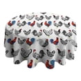 thumbnail image 4 of White Chicken Folk Pattern Round Tablecloth 60"x60",Wrinkle Wipeable Table Cloth for Kitchen Dining Room Picnic Patio Party, 4 of 6