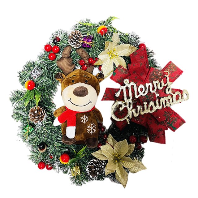 De 40Cm Con Lazo, Bayas, Decoración Navideña, Puerta, Pared, Chimeneas, Colgante, Decoraciones Navideñas, Accesorios Inevent HA043616-03