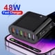 thumbnail image 4 of Cargadores de pared de 6 puertos Adaptador de cargador USB ligero para iPhone 14 13 12 Huawei, 4 of 8