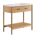 thumbnail image 2 of Modway Zaire 36" Bathroom Vanity in Natural White, 2 of 10