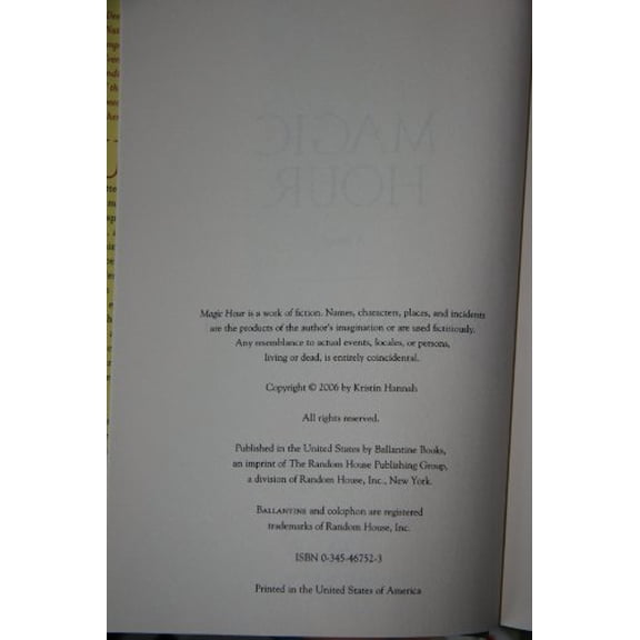 Pre-Owned Magic Hour: A Novel (Hardcover) 0345467523 9780345467522