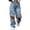 Blue, variant on Women Girls High Waisted Baggy Ripped Jeans Boyfriend Fashion Large Denim Baggy Blue Jeans Plus Size
