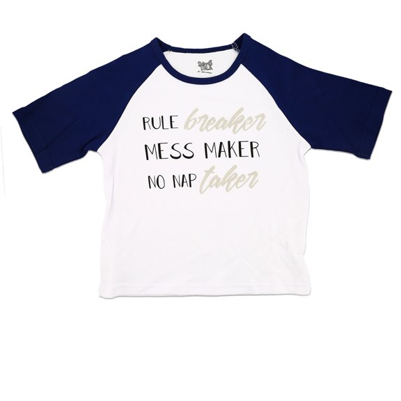 Pavilion Gift Company - Rule Breaker - 2T 3/4 Length Navy Sleeve Shirt