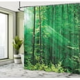 thumbnail image 5 of Ambesonne Farmhouse Shower Curtain, Forest Trees Morning, 69"Wx70"L, Green White, 5 of 5