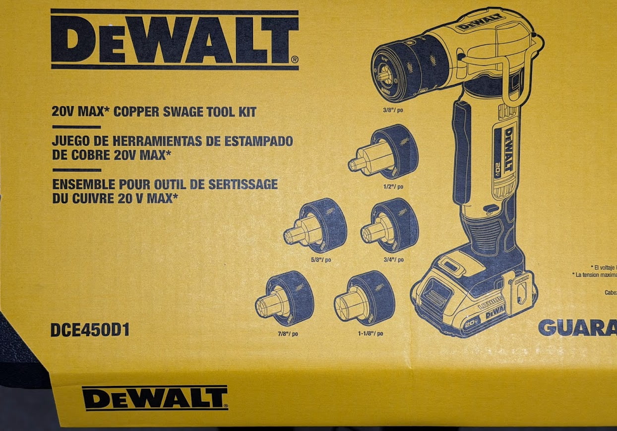 DEWALT 20V MAX* Copper Swage Tool Kit, Cordless Lithium-Ion (DCE450D1)