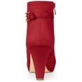 thumbnail image 3 of Unique Bargains Women's Platform Side Zipper Chunky Heel Ankle Boots Red 6, 3 of 7