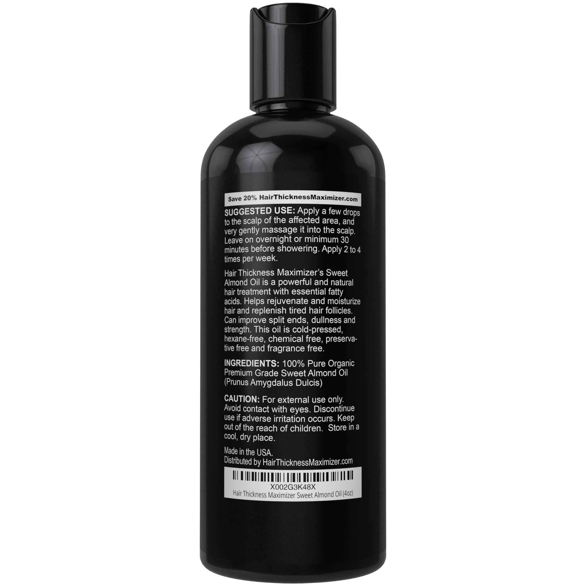 Organic Sweet Almond Oil For Hair Growth by Hair Thickness Maximizer. Pure, Organic, Cold Pressed Almond Oil Stop Hair Loss. Hair Thickening Treatment Serum to Replenish Hair Follicles for Organic Sweet Almond Oil For Hair Growth by Hair Thickness Maximizer. Pure, Organic, Cold Pressed Almond Oil Stop Hair Loss. Hair Thickening Treatment Serum to Replenish Hair Follicles for